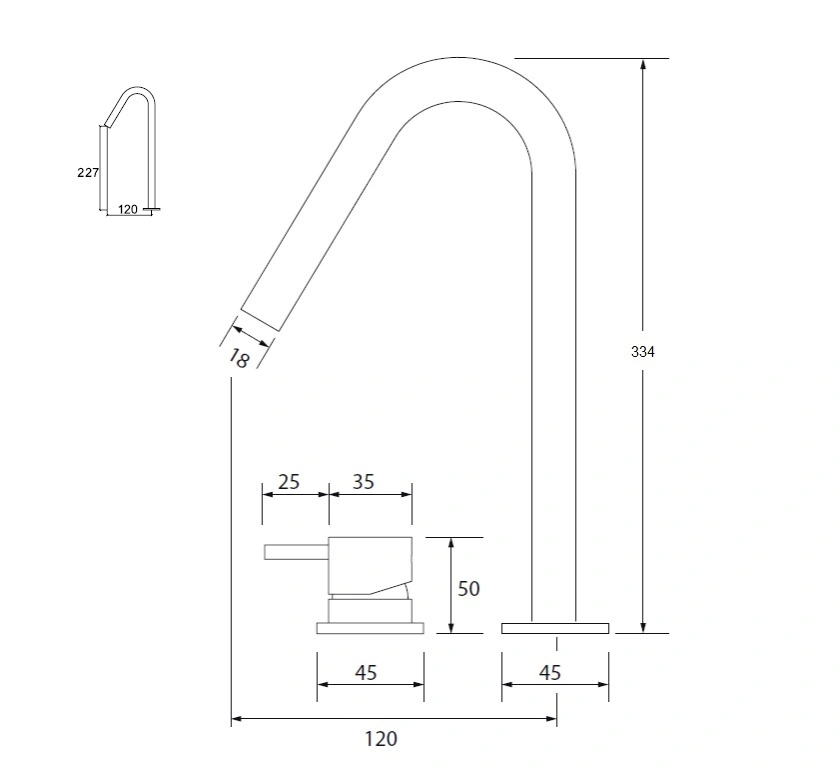 Waterevolution Flow 2-τρύπα νιπτήρα λευκό με υψηλό V 120mm εκροή T1122VBR