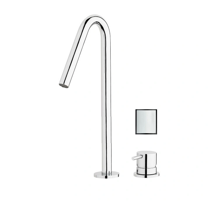 Waterevolution Flow 2-τρύπα νιπτήρα λευκό με υψηλό V 120mm εκροή T1122VBR
