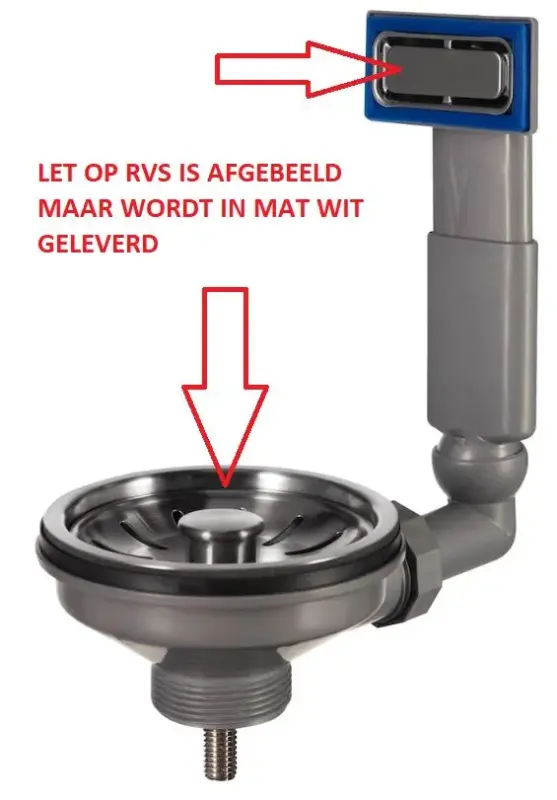 Λορρέιν σετ βαλβίδας σιφονιού νεροχύτη ματ λευκό με υπερχείλιση 1208954014