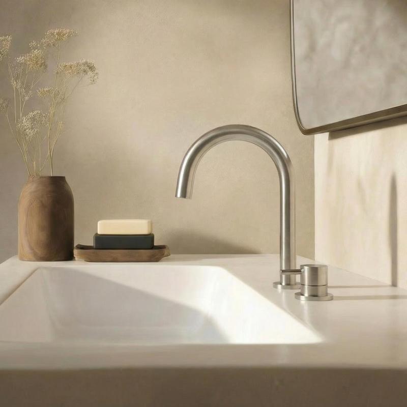 Waterevolution Flow 2-τρύπας νεροχύτης πλήρως από ανοξείδωτο χάλυβα με χαμηλό U 200mm εκβολή T1121UIE