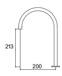 Waterevolution Flow 2-τρύπα νιπτήρα χρωμίου με χαμηλή U 200mm εκροή T1122U01