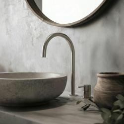 Waterevolution Flow 2-οπών βρύση νιπτήρα πλήρως από ανοξείδωτο χάλυβα με υψηλή U 200mm έξοδο T1122UIE