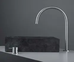 Waterevolution Flow 2-οπών μπαταρία νιπτήρα πλήρως από ανοξείδωτο ατσάλι με υψηλή U 200mm στόμιο T1122UIE