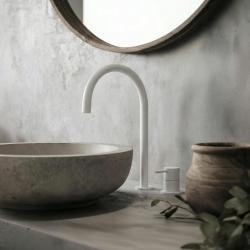 Waterevolution Flow Μονόκρονη βρύση νιπτήρα λευκή με υψηλό U 200mm έξοδο T1122UBR