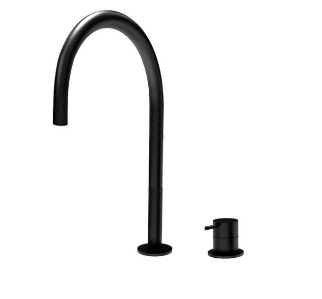 Waterevolution Flow 2-οπών βρύση νιπτήρα μαύρη με υψηλή U 200mm στόμιο T1122UPR