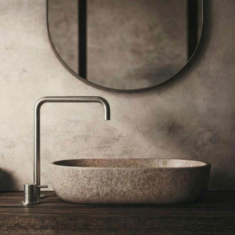 Waterevolution Flow 2-hole sink faucet with high spout 222 stainless steel T122HIE