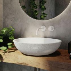 Waterevolution Flow ενσωματωμένη βρύση νιπτήρα λευκή έξοδος 10cm T116BBR-10