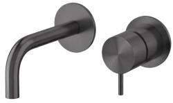 Waterevolution Flow Εντοιχισμένη βρύση νιπτήρα PVD Gun Metal με έξοδο 10 cm T116BME-10