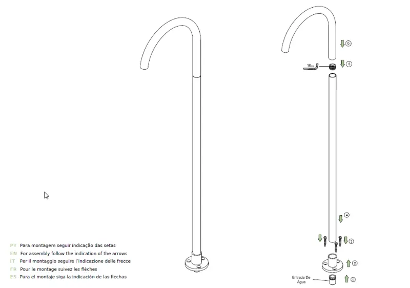 Waterevolution Flow ανεξάρτητη βρύση νιπτήρα με έξοδο PVD Gun Metal T1677GME