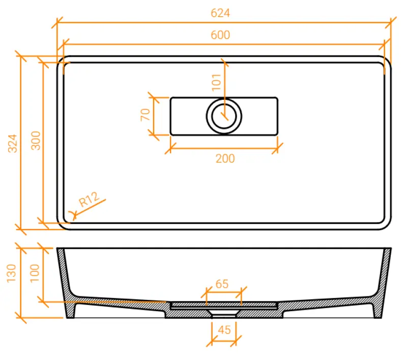 Solid-S City Νιπτήρας επιτοίχιος, λευκός ματ, 62x32 εκ., με κρυφή αποχέτευση 1208954250