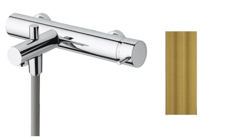 Waterevolution Flow μπανιέρα με σετ ντους χειρός από ορείχαλκο φυσικό T130LE