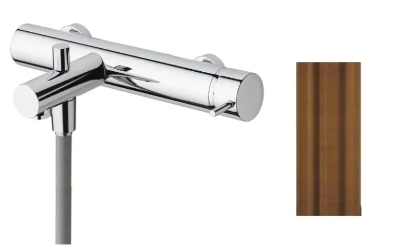 Waterevolution Flow μπαταρία μπάνιου με σετ ντους χειρός PVD βουρτσισμένο χαλκό T130CPE