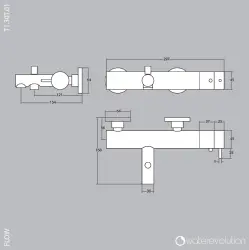 Ο θερμοστάτης μπανιέρας Waterevolution Flow με σετ χειροκίνητου ντους PVD Βουρτσισμένο Χαλκό T130TCPE