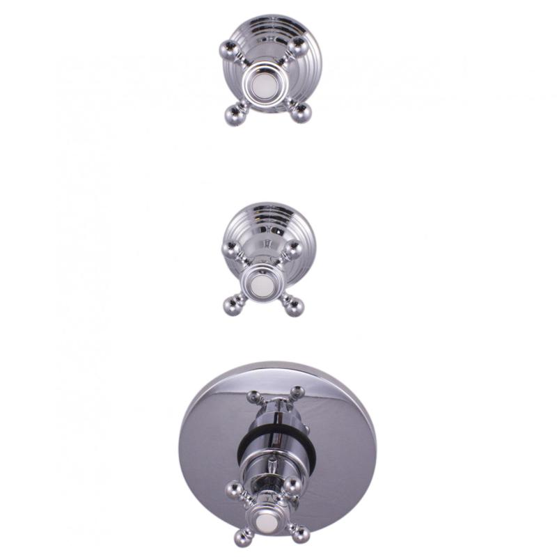 PB Classic νοσταλγικός ενσωματωμένος θερμοστάτης ντους με 2 βρύσες χρωμίου