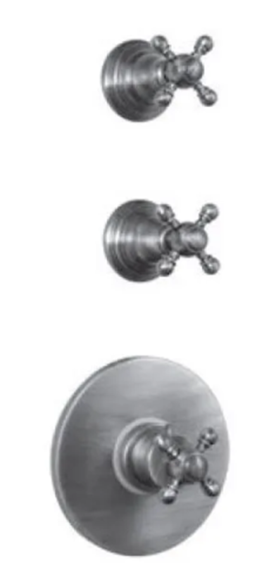 PB Classic νοσταλγικός ενσωματωμένος θερμοστάτης ντους με 2 βρύσες από ανοξείδωτο ατσάλι