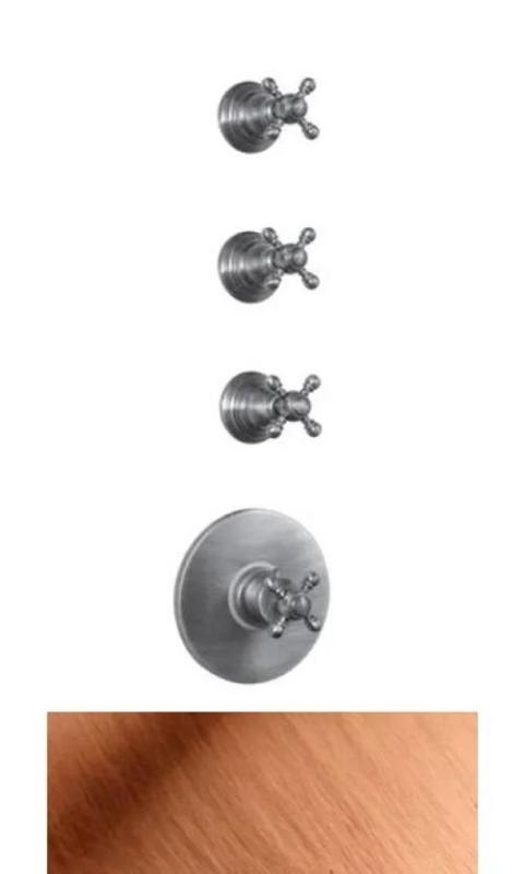 PB Classic νοσταλγικός εντοιχισμένος θερμοστάτης ντους με 3 διακόπτες από χαλκό.