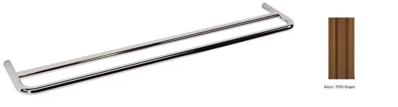 Εξέλιξη νερού ροή διπλή λαβή πετσέτας 60cm PVD Βουρτσισμένος Χαλκός A112DCPE