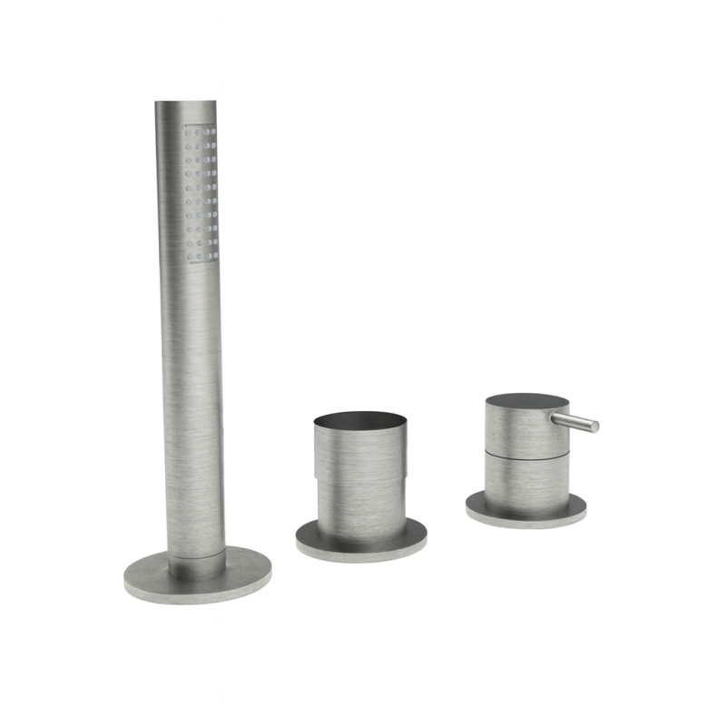 Waterevolution Flow Μπαταρία μπάνιου 3 οπών για τοποθέτηση στο χείλος της μπανιέρας από ανοξείδωτο χάλυβα T138SBIE