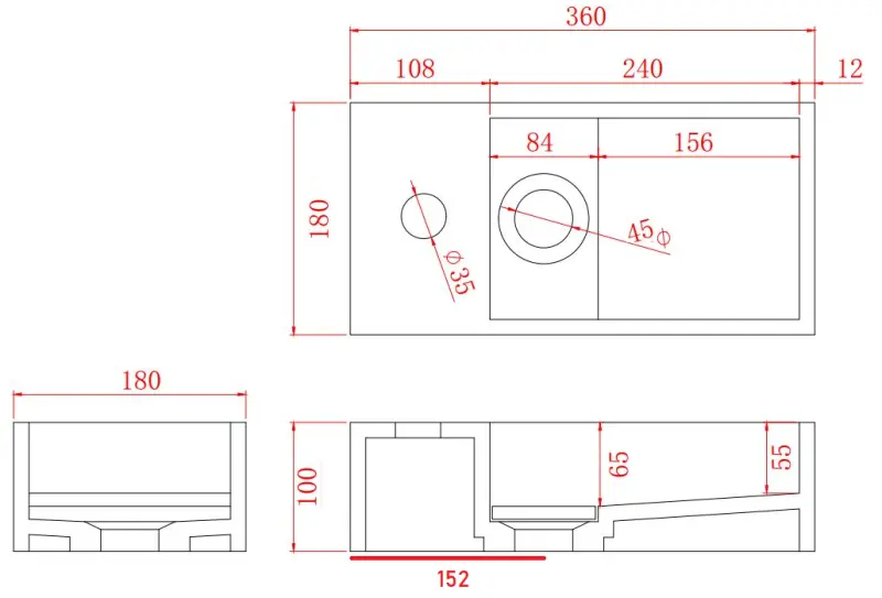 Συμπαγής επιφάνεια Solid-S Marble, νεροχύτης B36xD18xH10cm, ματ μαύρο μάρμαρο, αριστερή πλευρά με οπή για βρύση 1208954637