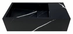 Συμπαγής επιφάνεια μαρμάρου Solid-S, νιπτήρας B36xD18xH10cm, μαύρο ματ μάρμαρο, δεξιά χωρίς οπή για βρύση 1208954639.