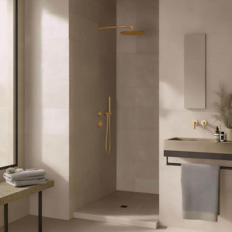 Waterevolution Flow ενσωματωμένος θερμοστάτης ντους με 1 διακόπτη light gold 1208954644