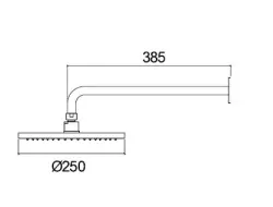 Waterevolution Flow κύρια ντουζιέρα 250mm με σύνδεση τοίχου Light Gold