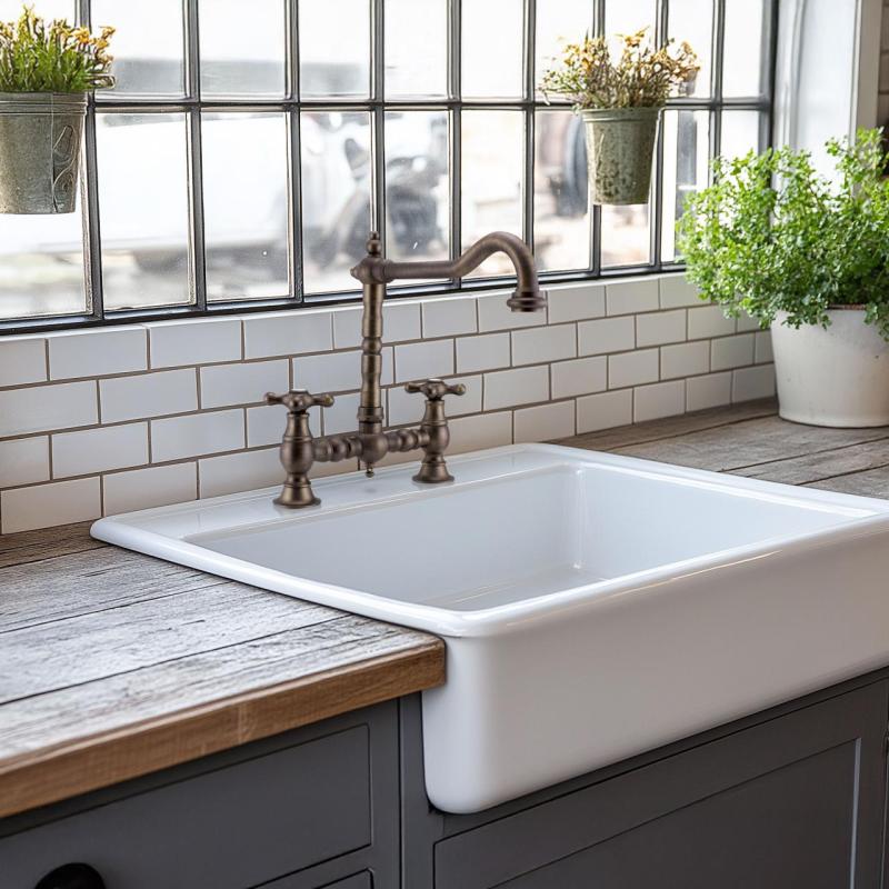 PB Νοσταλγική Μπρούτζινη Κουζίνας Σκοτεινό Μπρονζέ με Γωνιακή Έξοδο και Αστέρια Κουμπιά 1208954667