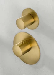 SB 316 AESTHETICS Στρογγυλή εντοιχισμένη θερμοστατική μπαταρία με 2 εξόδους / διακόπτης εκτροπής PVD χρυσό βουρτσισμένο 1208954908