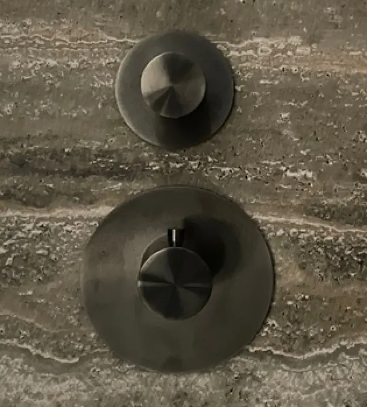 SB 316 AESTHETICS Εντοιχισμένη θερμοστατική μπαταρία με 2 εξόδους / διακόπτης αλλαγής ροής PVD gun metal βουρτσισμένο 1208954918