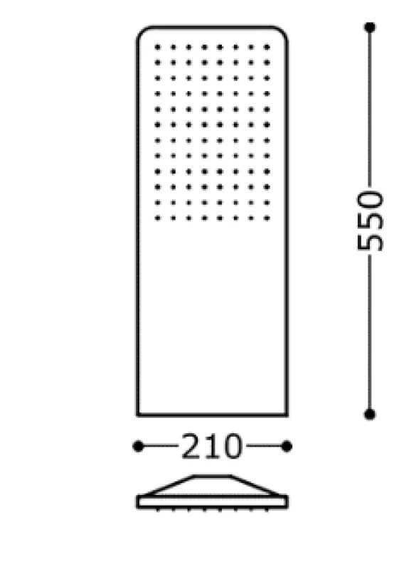 Κεφαλή ντους Tres Τοίχος 21x55 εκ Στρογγυλεμένες Γωνίες Ματ Λευκό 29990307BM
