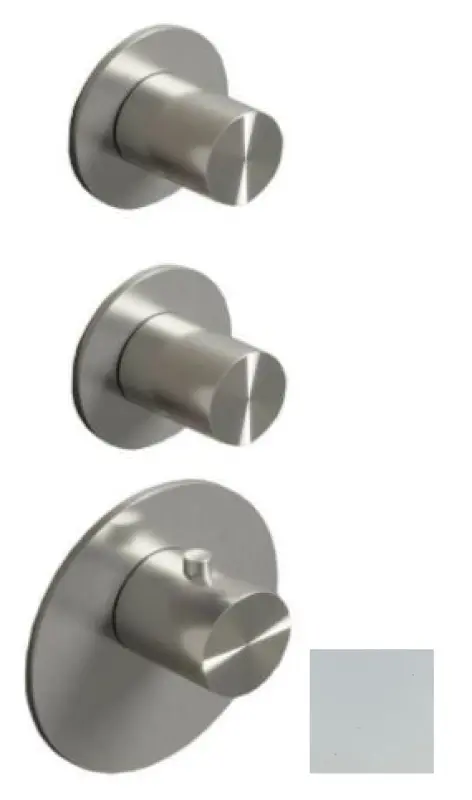 SB AESTHETICS Στρογγυλή εντοιχισμένη θερμοστατική μπαταρία με 2 εξόδους / 2 x βαλβίδα διακοπής ματ λευκό 1208954948