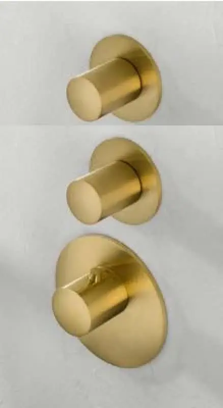 SB 316 ΑΙΣΘΗΤΙΚΗ Στρογγυλός Εντοιχισμένος θερμοστατικός μίκτης με 3 εξόδους με εκτροπέα και διακόπτη PVD βουρτσισμένο χρυσό 1208954951