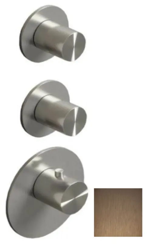 SB 316 ΑΙΣΘΗΤΙΚΗ Στρογγυλός Ενσωματωμένος θερμοστατικός μίκτης με 4 εξόδους/ 2x διακόπτης αλλαγής ροής PVD βουρτσισμένος χαλκός 1208954957