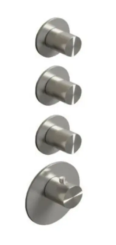 SB 316 ΑΙΣΘΗΤΙΚΗ Στρογγυλή Εντοιχιζόμενη θερμοστατική βρύση με 3 εξόδους / 3x βαλβίδα στάσης πλήρως ανοξείδωτο ατσάλι 1208954963