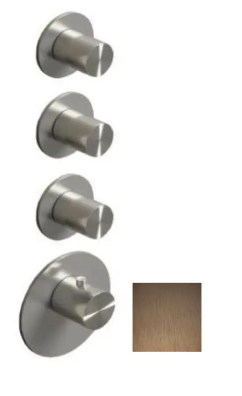 Στρογγυλός εντοιχιζόμενος θερμοστατικός μίκτης SB 316 AESTHETICS με 3 εξόδους/ 3x διακόπτες διακοπής PVD βουρτσισμένο χάλκινο 1208954965