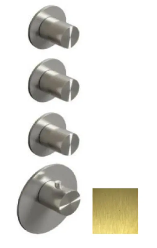 SB 316 ΑΙΣΘΗΤΙΚΗ Στρογγυλή Ενσωματωμένη θερμοστατική βρύση με 3 εξόδους/ 3x διακόπτες PVD βουρτσισμένο χρυσό 1208954966