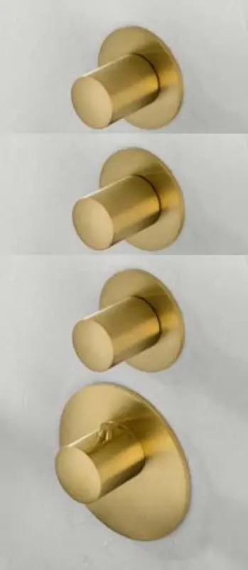 SB 316 ΑΙΣΘΗΤΙΚΗ Στρογγυλή Ενσωματωμένη θερμοστατική βρύση με 3 εξόδους/ 3x διακόπτες PVD βουρτσισμένο χρυσό 1208954966