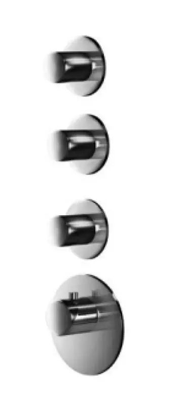 SB AESTHETICS Στρογγυλός εντοιχισμένος θερμοστατικός μίκτης με 3 εξόδους/ 3x διακόπτης χρωμέ 1208954968