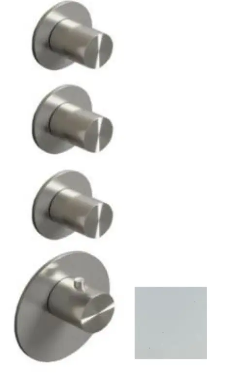 SB AESTHETICS Οβάλ εντοιχιζόμενη θερμοστατική βρύση με 3 εξόδους/ 3x διακόπτη διακοπής ματ λευκό 1208954970