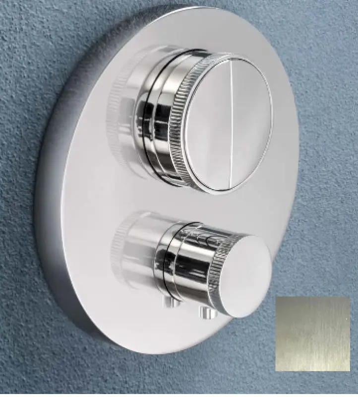 SB Push Round Ενσωματωμένη θερμοστατική βαλβίδα με διακόπτη πίεσης και ρυθμιστή όγκου από ανοξείδωτο χάλυβα 1208955060