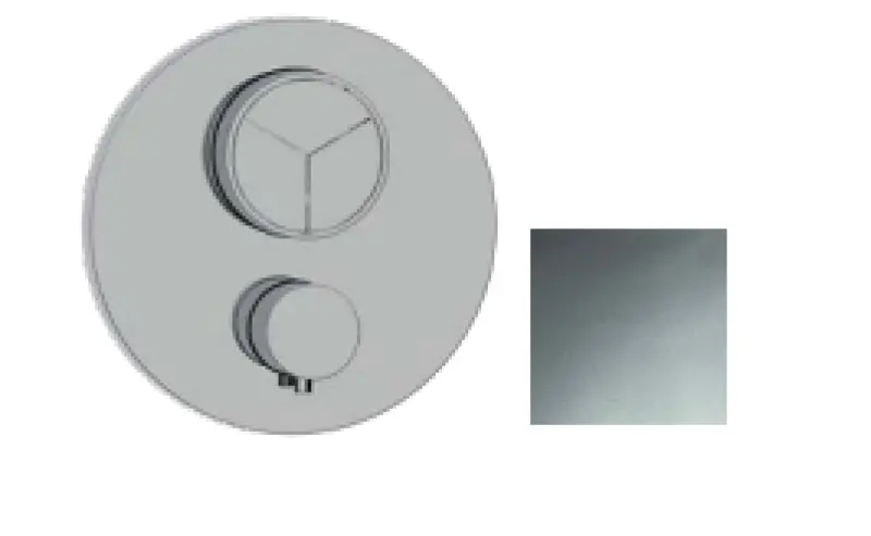 SB Push Round Εντοιχιζόμενη θερμοστατική βρύση με κουμπί πίεσης 3 δρόμων διακόπτη και ρυθμιστή έντασης χρωμίου 1208955074