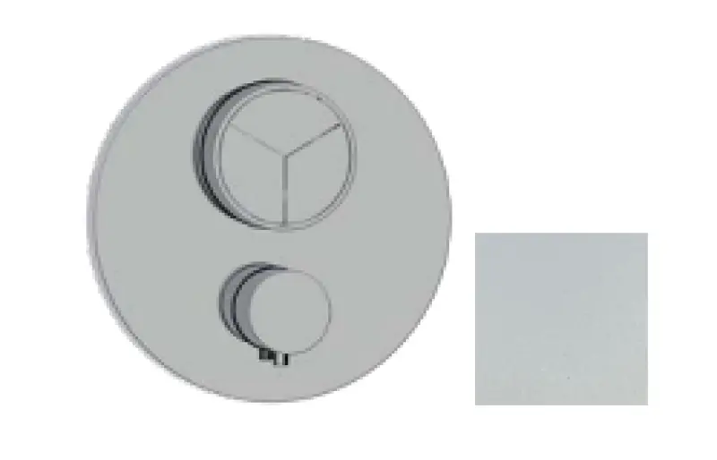 SB Push Round Εντοιχισμένη θερμοστατική βρύση με κουμπί πίεσης, 3-οδη εκτροπέα και ρυθμιστή όγκου, ματ λευκό 1208955118