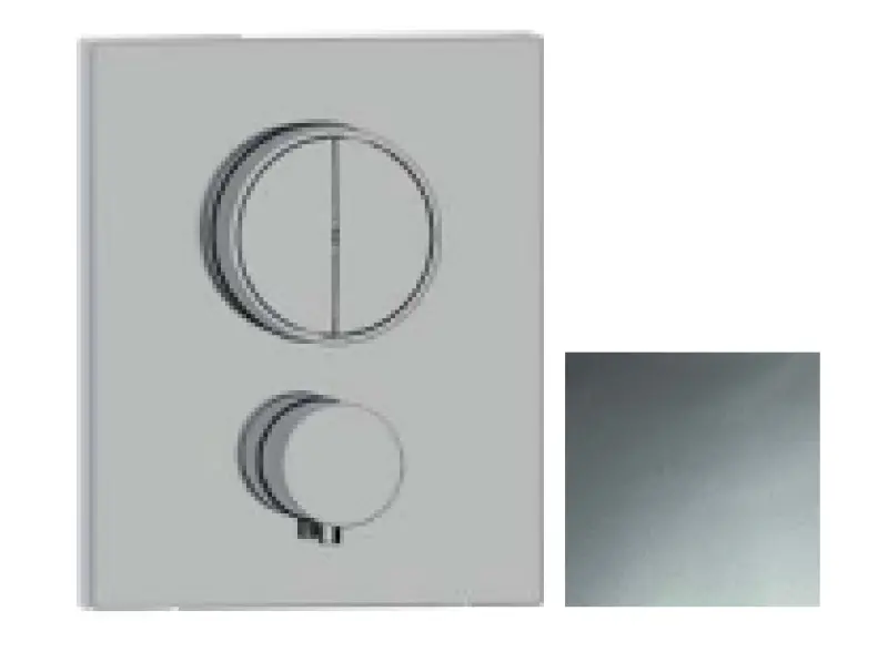 SB Push Square Ενσωματωμένη θερμοστατική βρύση με κουμπί πίεσης αλλαγέα και ρυθμιστή έντασης χρωμίου 1208955122