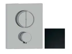 SB Push Square Εντοιχισμένη βρύση θερμοστάτη με κουμπί πίεσης αλλαγέα και ρυθμιστή έντασης σε ματ μαύρο 1208955126