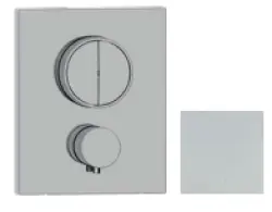 SB Push Square Εντοιχισμένη θερμοστατική βρύση με διακόπτη πίεσης και ρυθμιστή έντασης σε ματ λευκό 1208955127