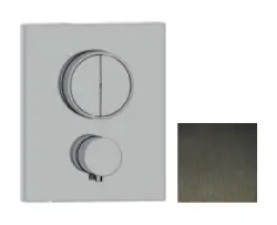 SB Push Square Εντοιχισμένη βρύση θερμοστάτη με διακόπτη πίεσης και ρυθμιστή έντασης PVD gun metal 1208955131