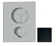 SB Push Square Ενσωματωμένη θερμοστατική βρύση με κουμπί πίεσης 3 δρόμων διακόπτη και ρυθμιστή έντασης ματ μαύρο 1208955134