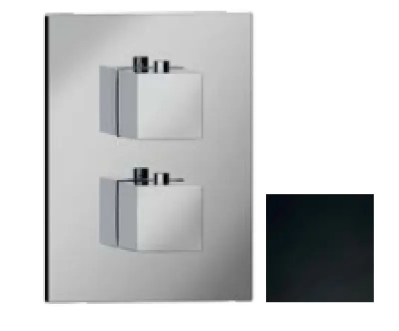 SB Universale Εντοιχισμένη τετράγωνη θερμοστατική βρύση με 2 εξόδους μαύρο ματ 1208955144