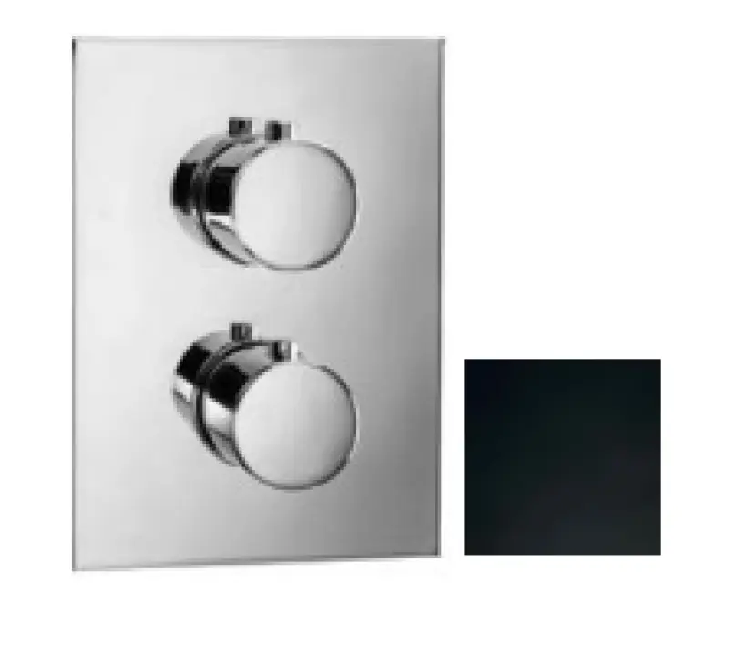 SB Universale Round on Square Εντοιχισμένη θερμοστατική μπαταρία με 2 εξόδους μαύρο ματ 1208955157