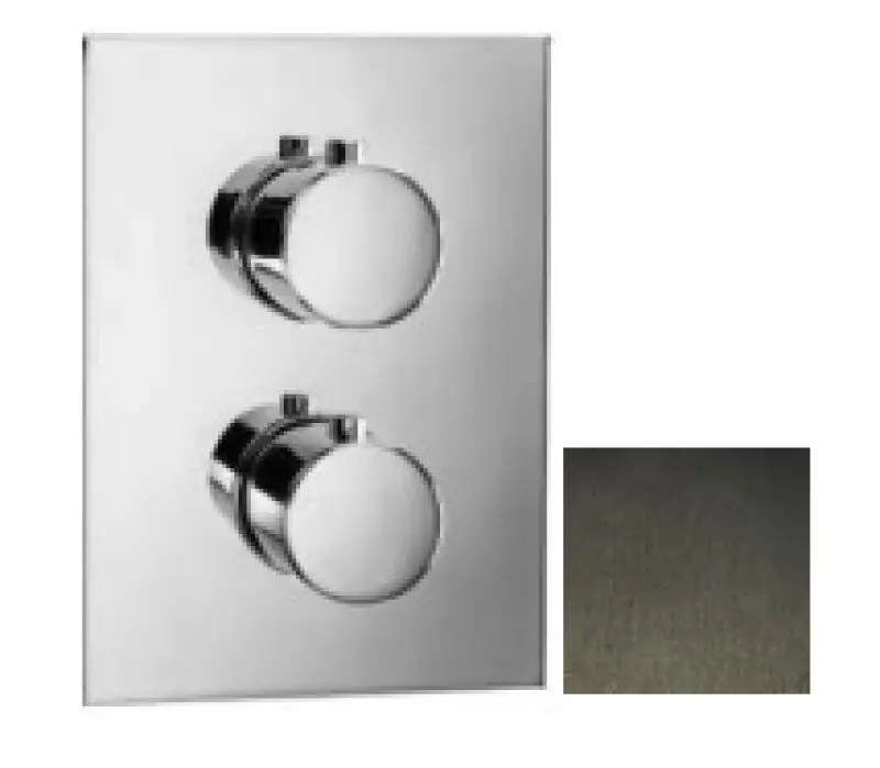 SB Παγκόσμια Round on Square Εντοιχιζόμενη θερμοστατική βρύση με 2 εξόδους PVD gun metal 1208955161